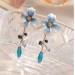 Flower style new Chinese style earrings with a retro and high-end feel 925 silver needles, light luxury and versatile, niche and fashionable tassel earrings