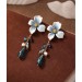 Flower style new Chinese style earrings with a retro and high-end feel 925 silver needles, light luxury and versatile, niche and fashionable tassel earrings