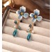 Flower style new Chinese style earrings with a retro and high-end feel 925 silver needles, light luxury and versatile, niche and fashionable tassel earrings