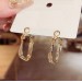 New Fashionable and Irregular Metal Earrings s925 Silver Needle Cool Style Geometric Square Earrings