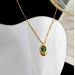 Copper plated Real gold Vintage Grandmother Green geometric pendant necklace Personality irregular shell choker collarbone chain