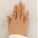 European and American hammered tinfoil textured double ring Titanium steel 18k gold index finger ring  ins wind tail ring