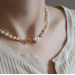 Love pearl necklace women simple everything with high-grade niche design sense of retro necklace Collarbone chain