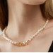 Love pearl necklace women simple everything with high-grade niche design sense of retro necklace Collarbone chain