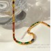 New color zircon necklace summer new choker personality light luxury senior sense clavicle chain female