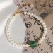 Pearl bracelet green agate niche high-grade sense light luxury all senior sense boudoir bracelet female