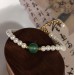 Pearl bracelet green agate niche high-grade sense light luxury all senior sense boudoir bracelet female