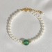 Pearl bracelet green agate niche high-grade sense light luxury all senior sense boudoir bracelet female