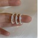 Pearl elastic ring niche design female light luxury high sense beaded ring