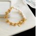 Temperament knotted chain bracelet Personality Creative stitching design Pearl bracelet retro chic hand jewelry