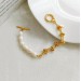 Temperament knotted chain bracelet Personality Creative stitching design Pearl bracelet retro chic hand jewelry