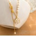 Vintage temperament elegant ins style camellia pearl necklace female personality senior sense small fragrant wind collarbone chain