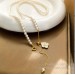 Vintage temperament elegant ins style camellia pearl necklace female personality senior sense small fragrant wind collarbone chain