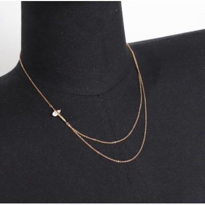  18K real gold color preservation electroplated short necklace light luxury zircon clavicle chain 24 new sweater chain