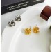 S925 Silver needle personality knotted earrings for women copper hollow earrings simple and compact stereo earrings