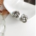 S925 Silver needle personality knotted earrings for women copper hollow earrings simple and compact stereo earrings