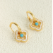 Seashell lucky grass new Chinese earrings female all retro national tide earrings light luxury high sense of minority national style earrings