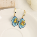 Enameled flower core retro earrings niche design palace style earrings medieval earrings flowers new earrings girl