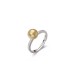 Simple micro-inset zircon single round pearl ring female imitation Shi Jia all fashion retro open ring