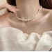 Baroque millet fresh water pearl necklace female temperament net red fashion irregular pearl clavicle chain female