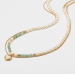 Double layer wear fresh  water pearl necklace and  advanced sense glaze love collarbone chain French beaded necklace female