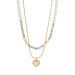 Double layer wear fresh  water pearl necklace and  advanced sense glaze love collarbone chain French beaded necklace female