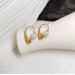 Gold plated Korean personality design sense pearl earrings temperament elegant simple geometric lady short earrings