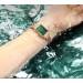 Retro small square plate watch female simple temperament student Korean version ins small green watch waterproof women's watch