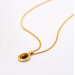 Tiger eye stone necklace women Maillard everything simple senior sense clavicle chain Korean version niche design light luxury