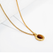 Tiger eye stone necklace women Maillard everything simple senior sense clavicle chain Korean version niche design light luxury