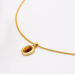 Tiger eye stone necklace women Maillard everything simple senior sense clavicle chain Korean version niche design light luxury