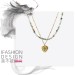 ins Style Love pendant necklace double layer wear design female fresh high-grade natural stone clavicle chain