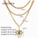  wear clavicle chain stainless steel plated 18K gold fashion devil's eye necklace jewelry woman