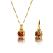 Pomegranate necklace niche design sense plated 18k gold zircon retro quality light luxury pendant wholesale clavicle chain and earrings