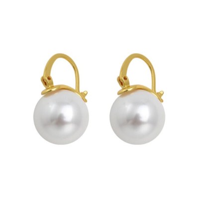 Classic pearl earrings advanced sense simple and delicate Qingdao earrings light luxury retro everything matching temperament earrings female