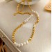 Elegant cultured pearl hand necklace and personality vintage bracelet