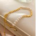 Elegant cultured pearl hand necklace and personality vintage bracelet