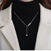 Can pull Y word pearl necklace female hundred small luxury luxury high-grade sense clavicle chain temperament ins wind trend necklace