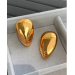 European and American style 18 gold-plated human face resembling metal large earrings INS style mirror polished personality exaggerated fashionable ear accessories