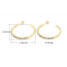 Colored Zircon Big Circle C-shaped Earrings, European and American Exaggerated Circle Big Earrings, Colored Zircon CC Earrings