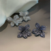 Silver Needle Heavy Industry, Light Luxury, High Grade, Micro Inlaid Flower Earrings, Female Minority, French Zircon Inlaid Lily Flower Earrings