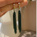 A niche design and handmade peacock green long tassel bohemian style heavy industry earrings tourism earrings