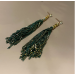 A niche design and handmade peacock green long tassel bohemian style heavy industry earrings tourism earrings