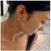 European and American style minimalist plain ring large earrings with a personalized and high-end feel, fashionable and suitable for square and round face ear accessories