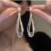 925 Silver Needle High end Long style Full Diamond Tassel Earrings for Women's Fashion, Light Luxury temperament, Multi layered Earrings and Earrings