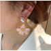 Premium Pink Enamel Glazed Flower Earrings 18K Gold Plated Retro Small Fragrant Wind Earrings