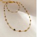 Copper plated real gold vintage color beaded hand necklace summer holiday style natural stone clavicle chain（necklace and bracket）