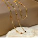 Copper plated real gold vintage color beaded hand necklace summer holiday style natural stone clavicle chain（necklace and bracket）