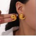 European and American fashion niche simple design sense all matching earrings Geometric comma shape smooth titanium steel gold-plated earrings