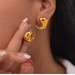 European and American fashion niche simple design sense all matching earrings Geometric comma shape smooth titanium steel gold-plated earrings